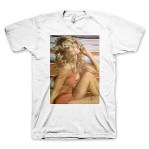 Farrah Fawcett Red Bathing Suit White T Shirt